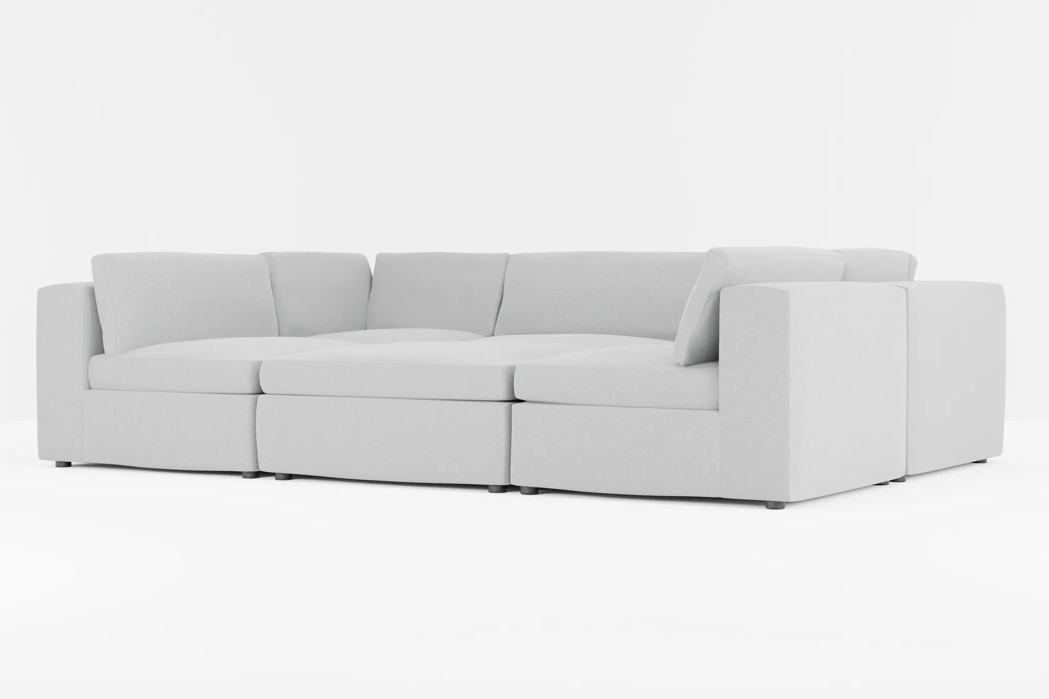 Destin Suave Gray Fabric 6-piece Pit Sectional