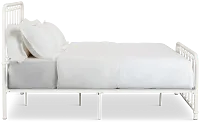 Rory White Metal Panel Bed