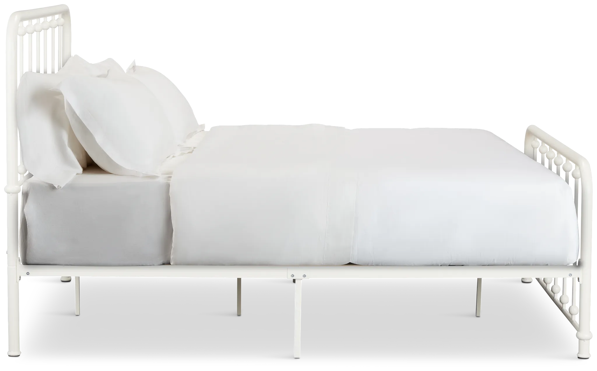 Rory White Metal Panel Bed