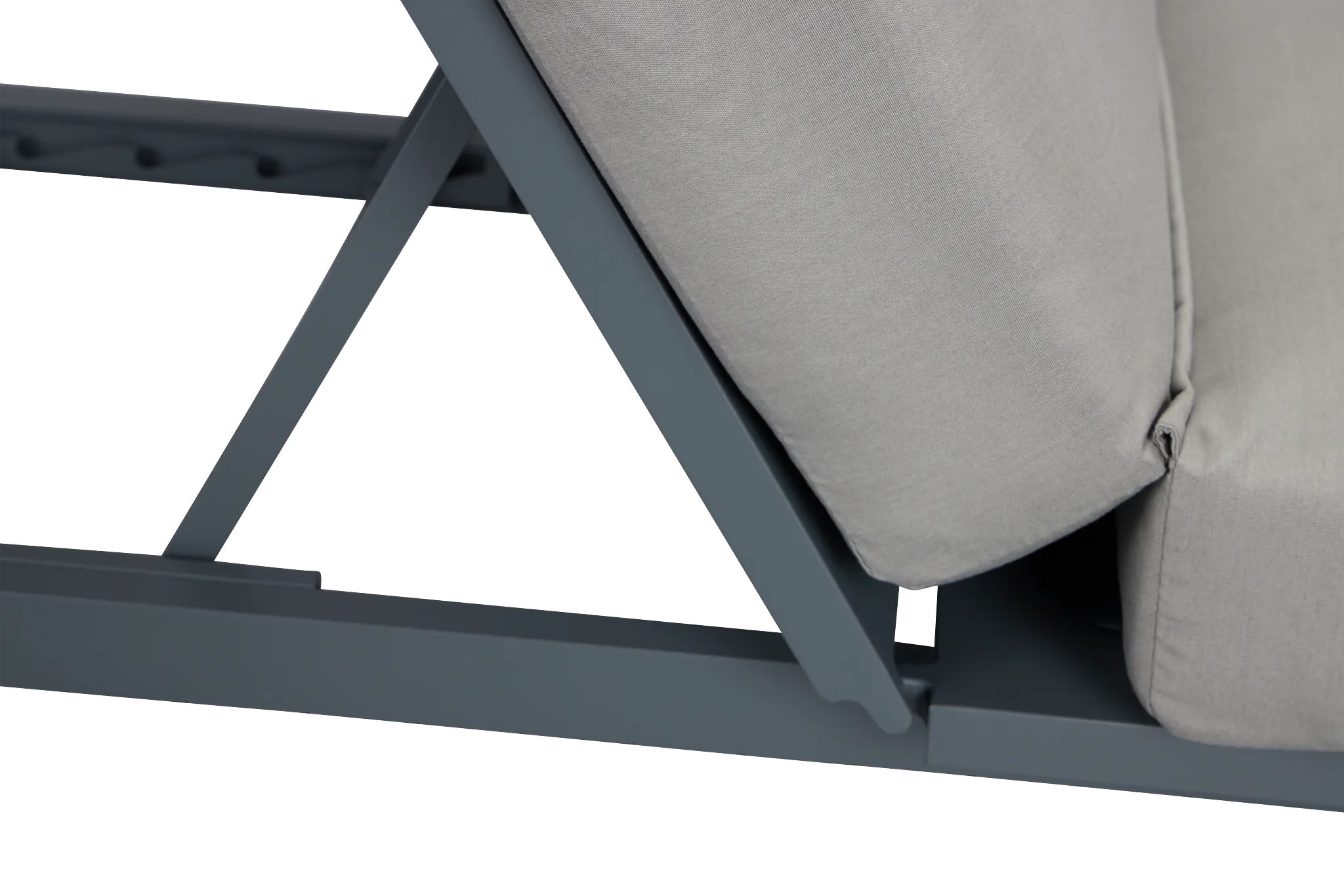 Exuma Gray Aluminum Cushioned Chaise