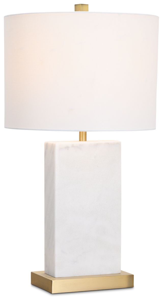 Esme Linen Marble Table Lamp