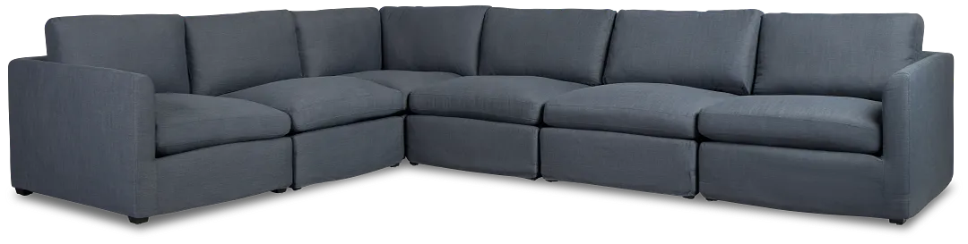 Willow Navy Fabric Large Two-arm Sectional