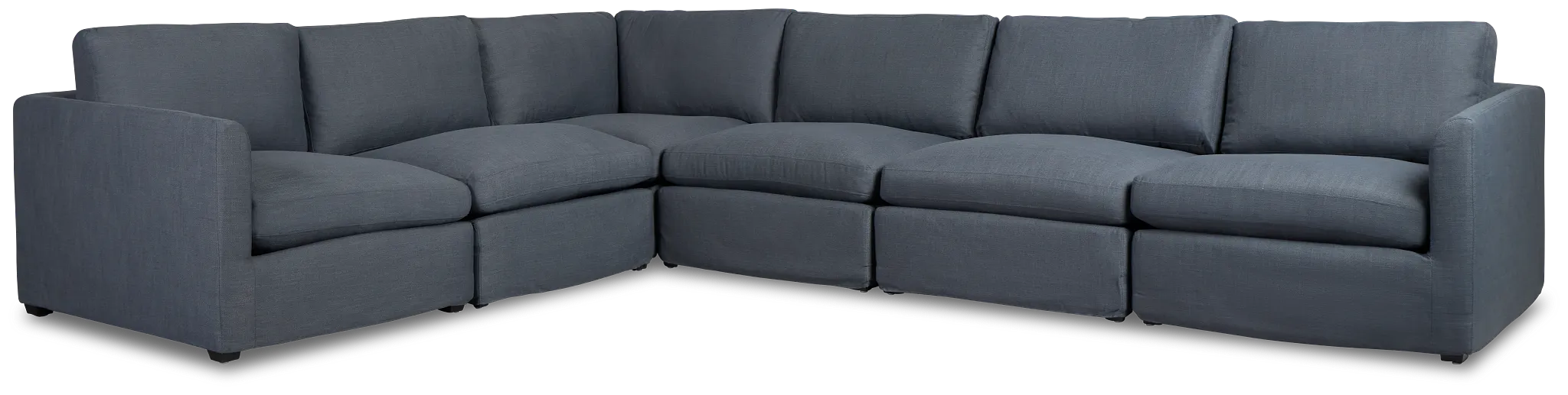 Willow Navy Fabric Large Two-arm Sectional
