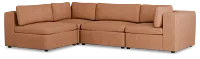 Destin Sutton Orange Fabric 4-piece Modular Sectional