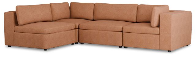 Destin Sutton Orange Fabric 4-piece Modular Sectional