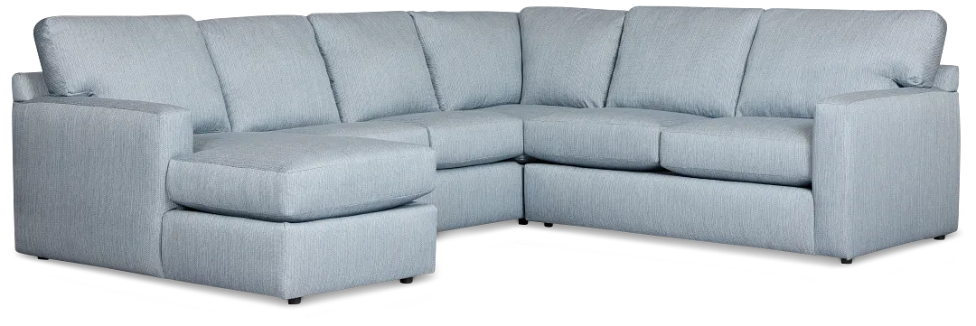 Rhodes Light Blue Fabric Medium Left Chaise Sectional