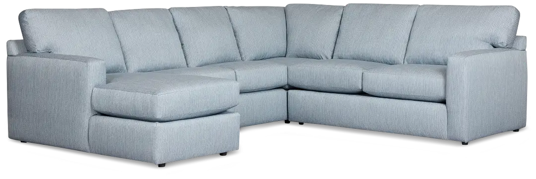 Rhodes Light Blue Fabric Medium Left Chaise Sectional Rhodes Light Blue Fabric Medium Left Chaise Sectional