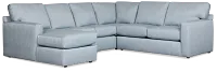 Rhodes Light Blue Fabric Medium Left Chaise Sectional