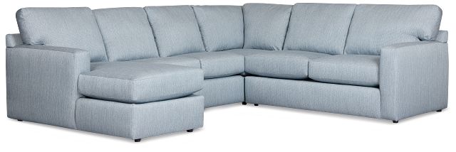Rhodes Light Blue Fabric Medium Left Chaise Sectional