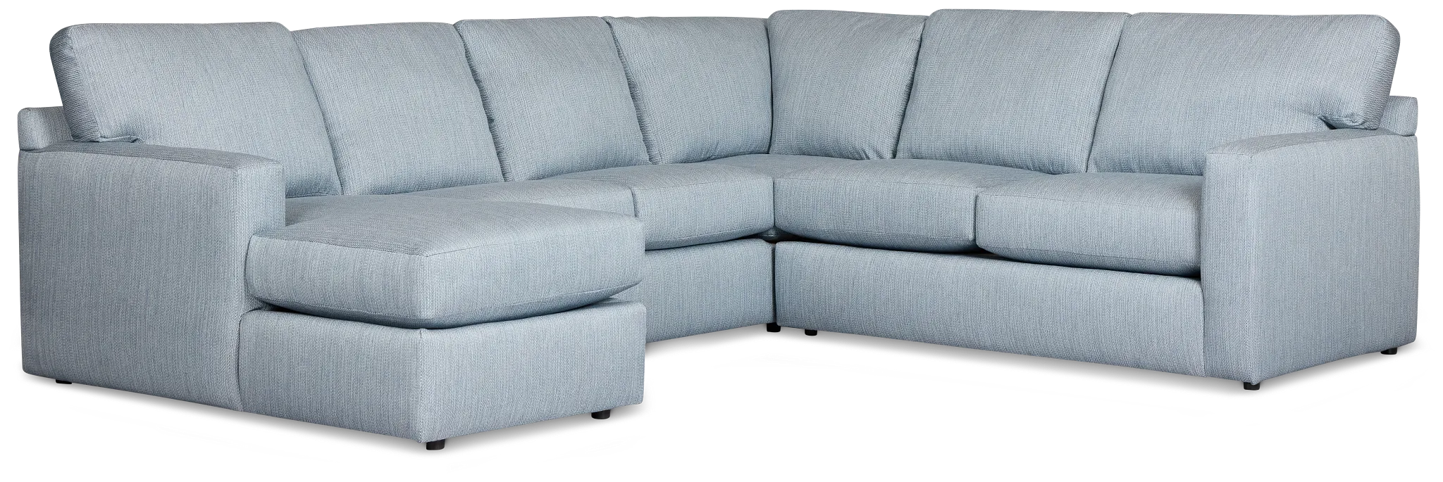 Rhodes Light Blue Fabric Medium Left Chaise Sectional