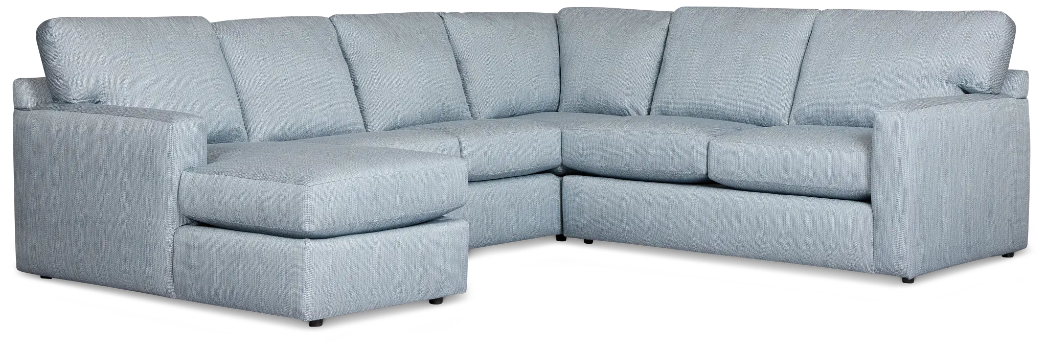 Rhodes Light Blue Fabric Medium Left Chaise Sectional Rhodes Light Blue Fabric Medium Left Chaise Sectional