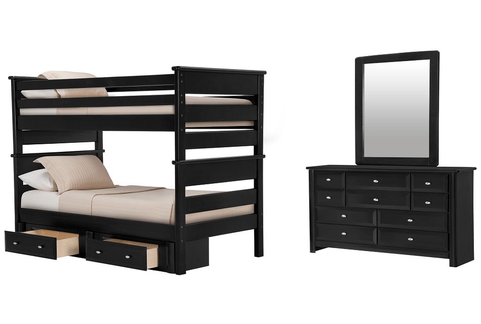 Laguna Black Bunk Bed Storage Bedroom