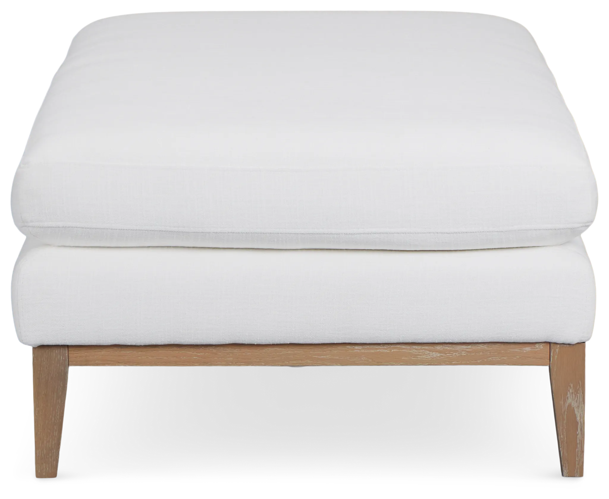 Corinne White Fabric Ottoman