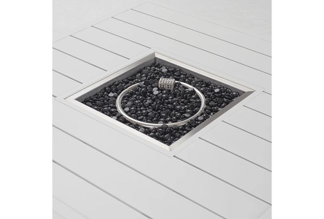 Linear White Square Fire Pit