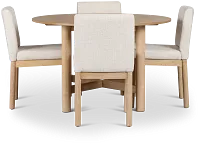 Taylor Light Tone Round Table & 4 Upholstered Chairs