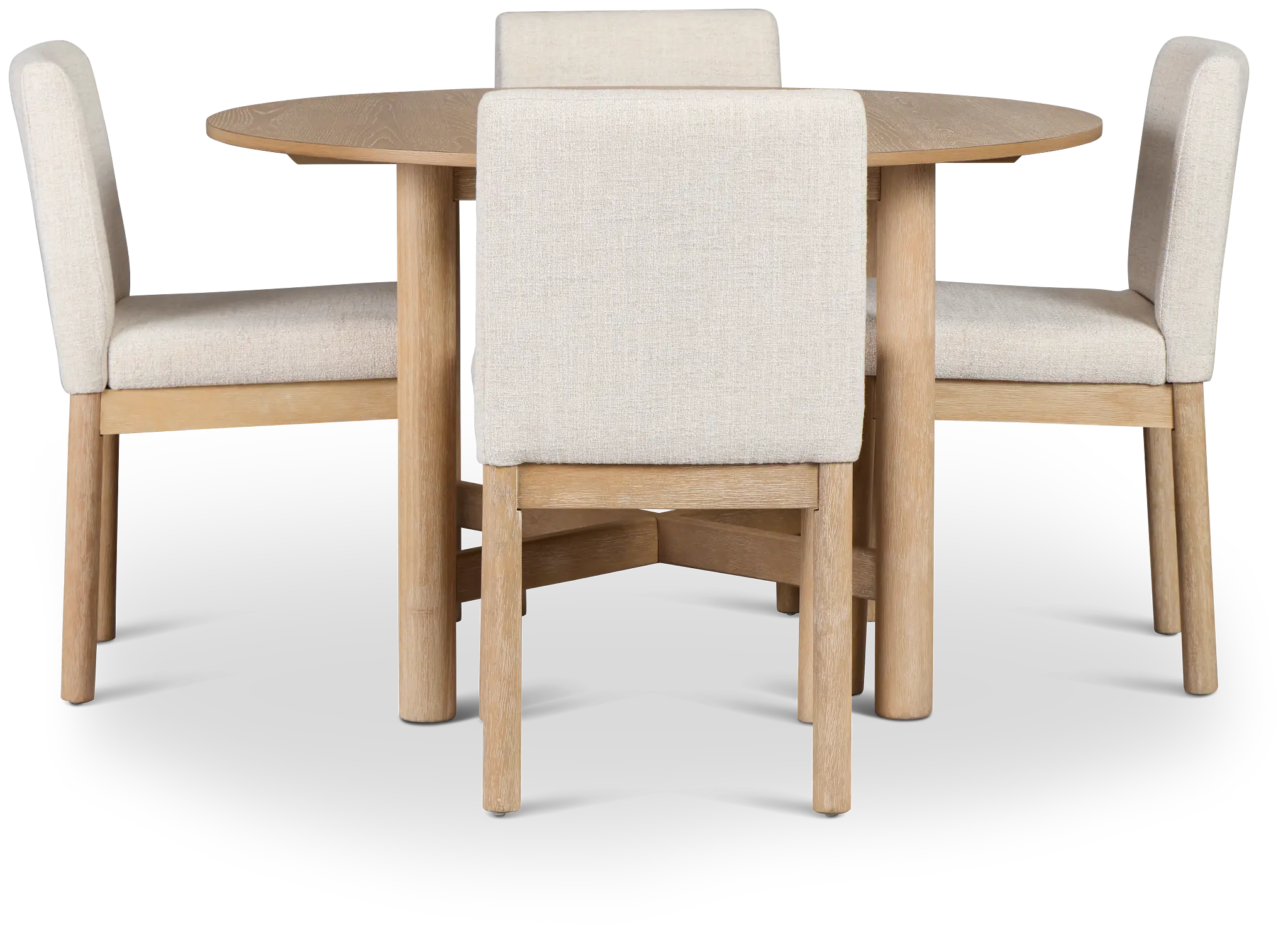 Taylor Light Tone Round Table & 4 Upholstered Chairs Taylor Light Tone Round Table & 4 Upholstered Chairs
