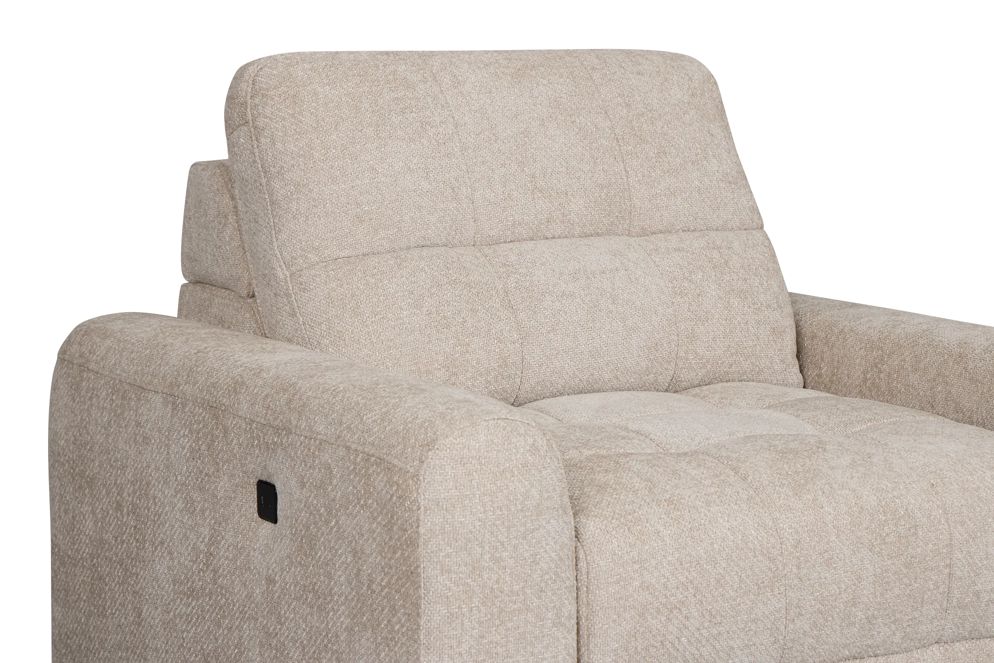 Hendrix Light Taupe Fabric Power Reclining Chaise