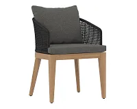 Ukiah Black Dk Gray Cushioned Arm Chair