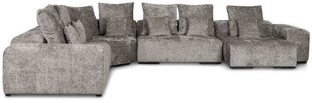 Skylar Gray Fabric Medium Right Chaise Sectional