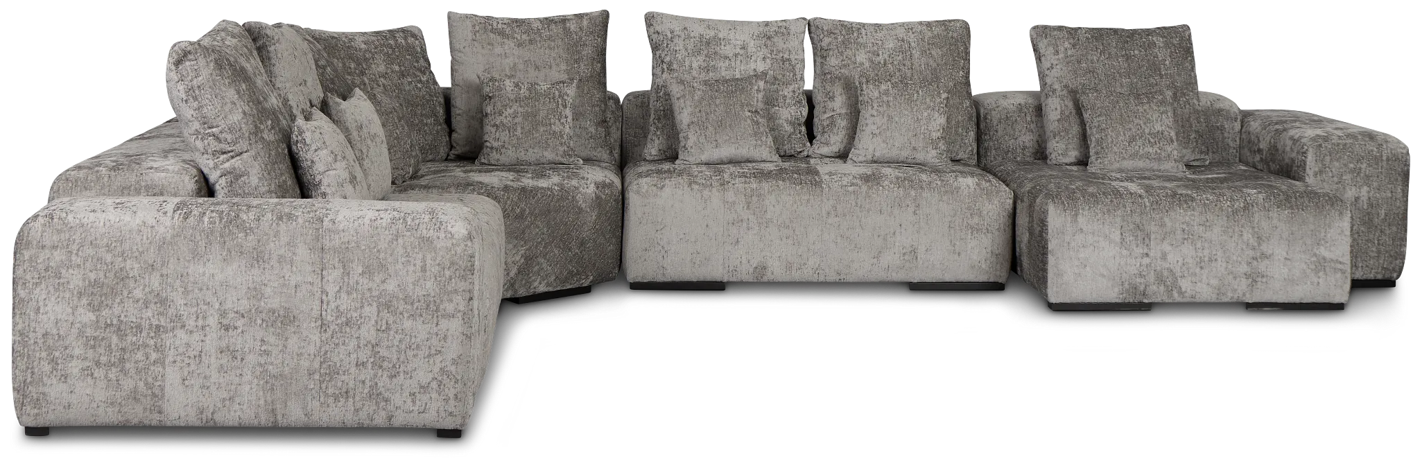 Skylar Gray Fabric Medium Right Chaise Sectional