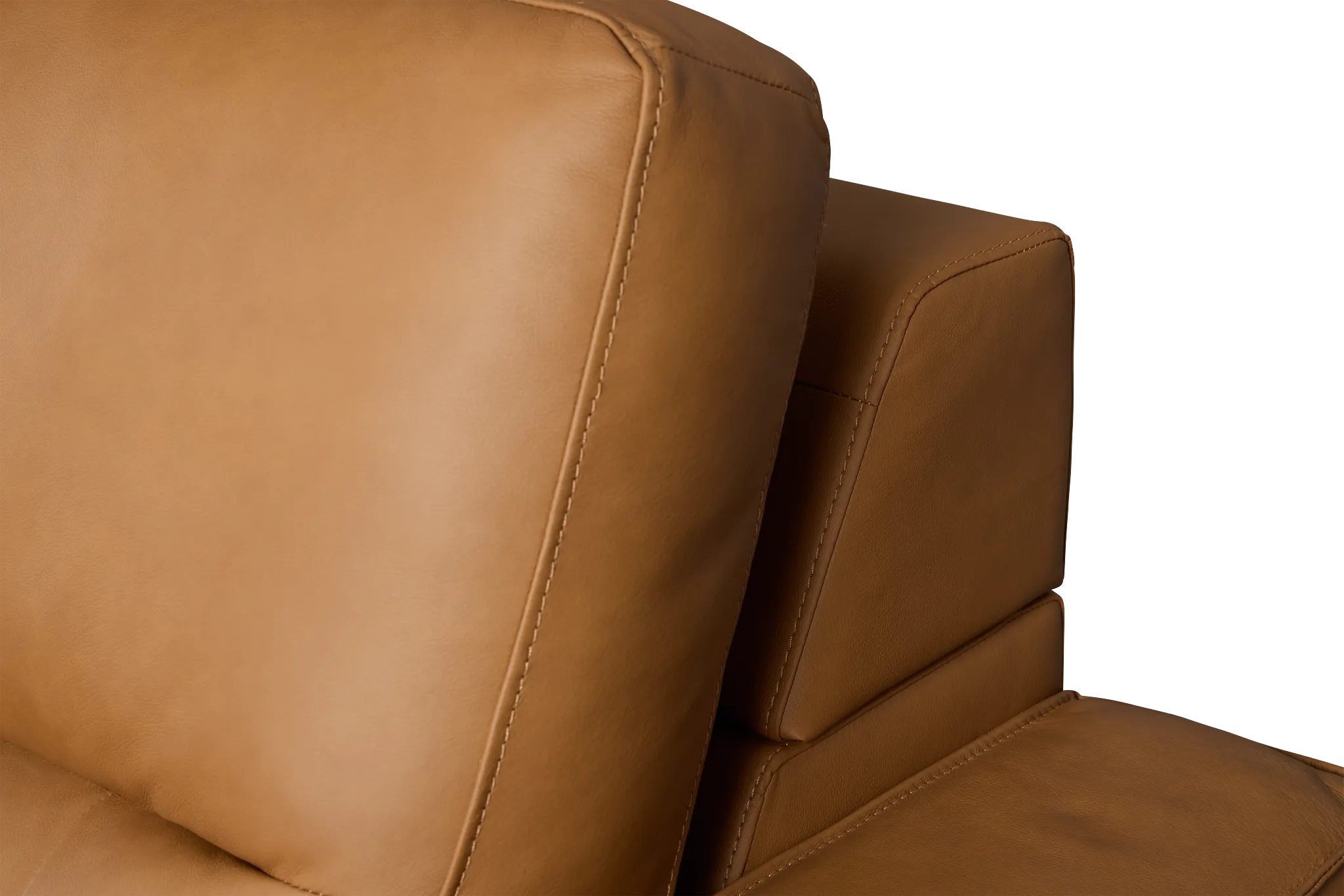 Rudy Brown Lthr/vinyl Left Power Extension Chaise Sectional