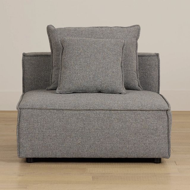 Tatum Gray Fabric Armless Chair