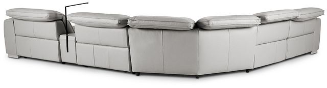 Reva Gray Leather Medium Triple Power 2-arm Sectional