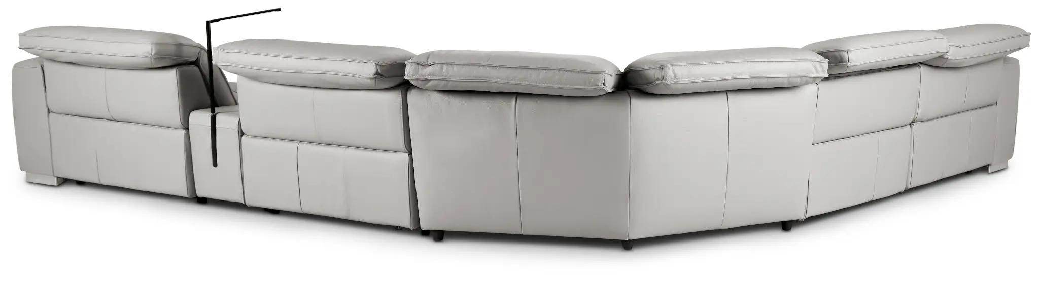 Reva Gray Leather Medium Triple Power 2-arm Sectional Reva Gray Leather Medium Triple Power 2-arm Sectional
