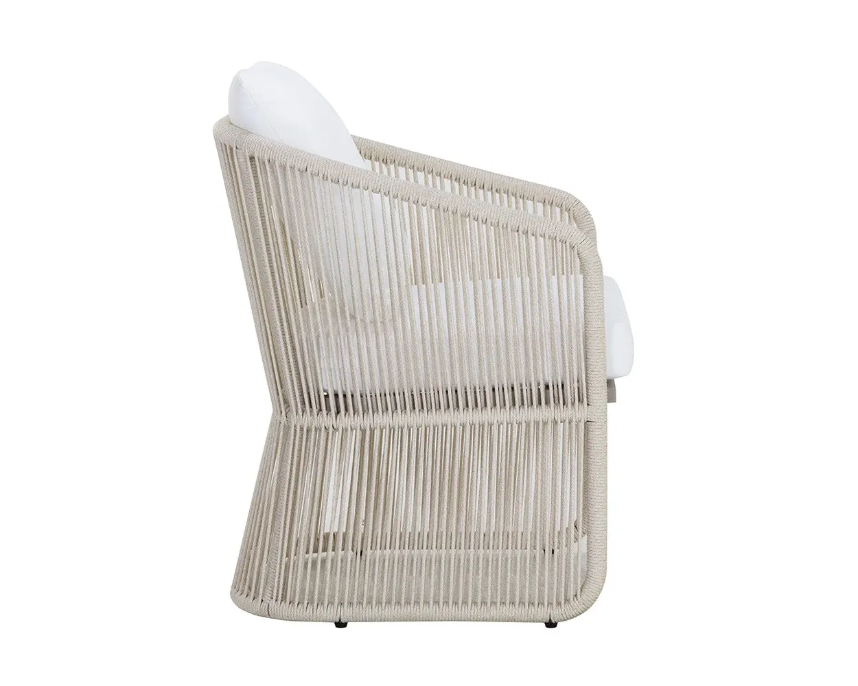 Ashe Light Beige White Cushioned Arm Chair