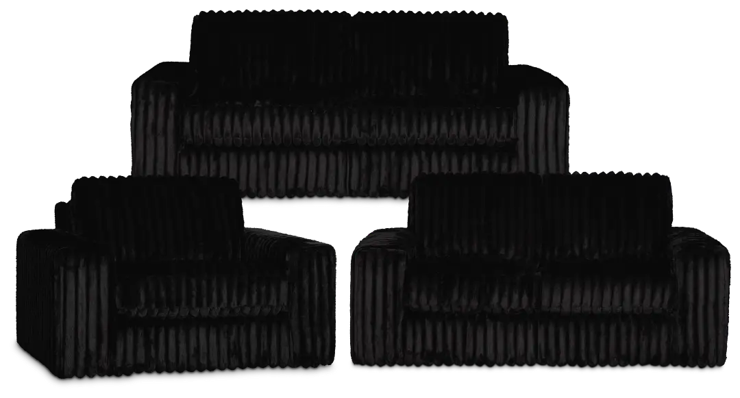 Teddy Black Fabric Living Room Teddy Black Fabric Living Room