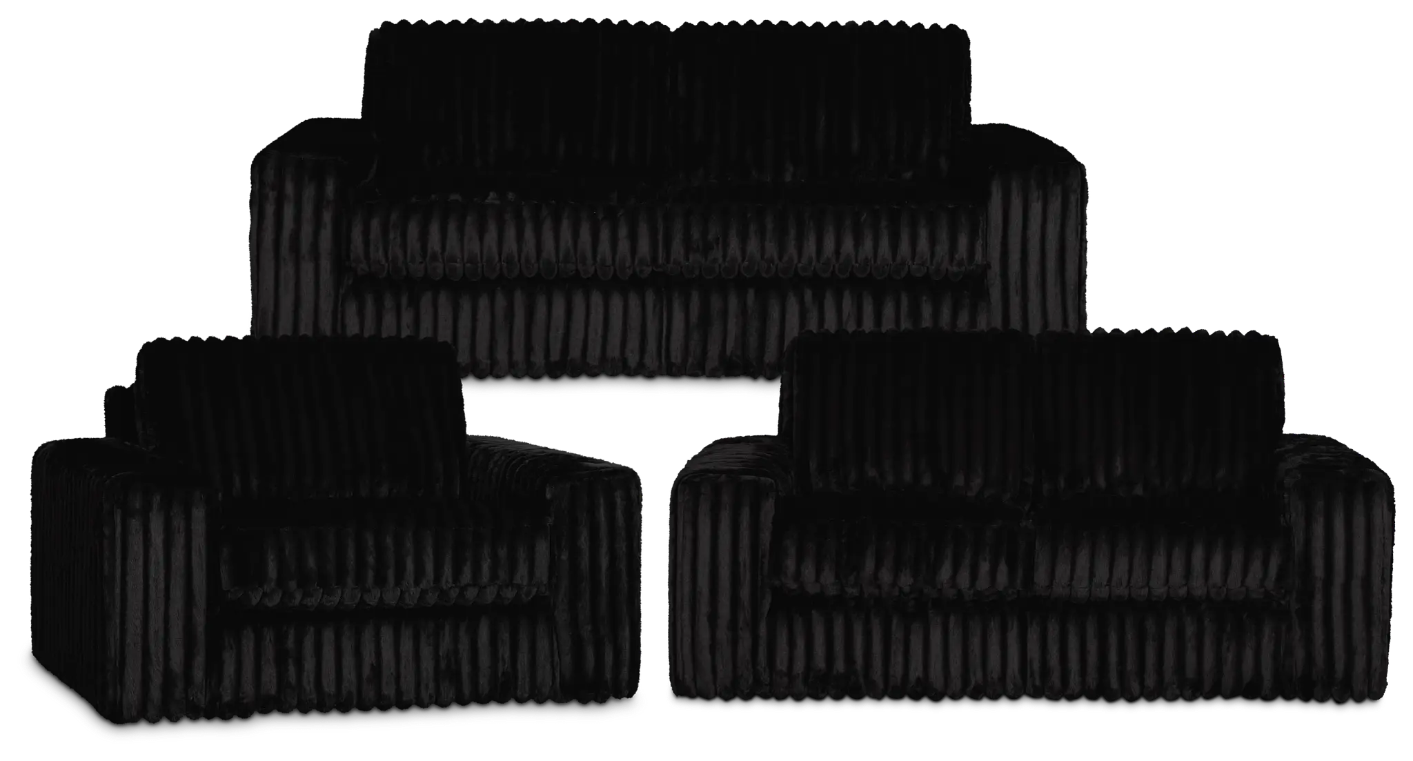 Teddy Black Fabric Living Room Teddy Black Fabric Living Room