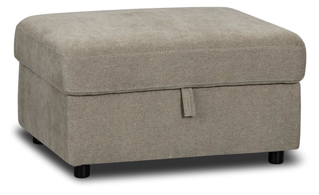 Addie Gray Fabric Storage Ottoman