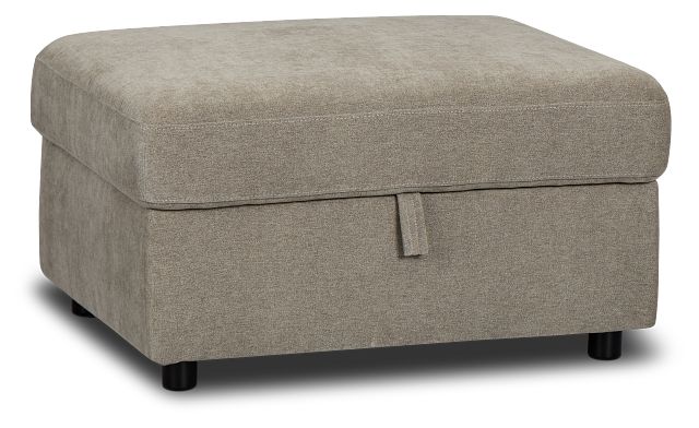 Addie Gray Fabric Storage Ottoman