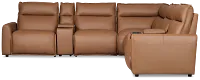 Edison Medium Brown Leather/vinyl Large Dual Power Reclining 2-arm Sectional