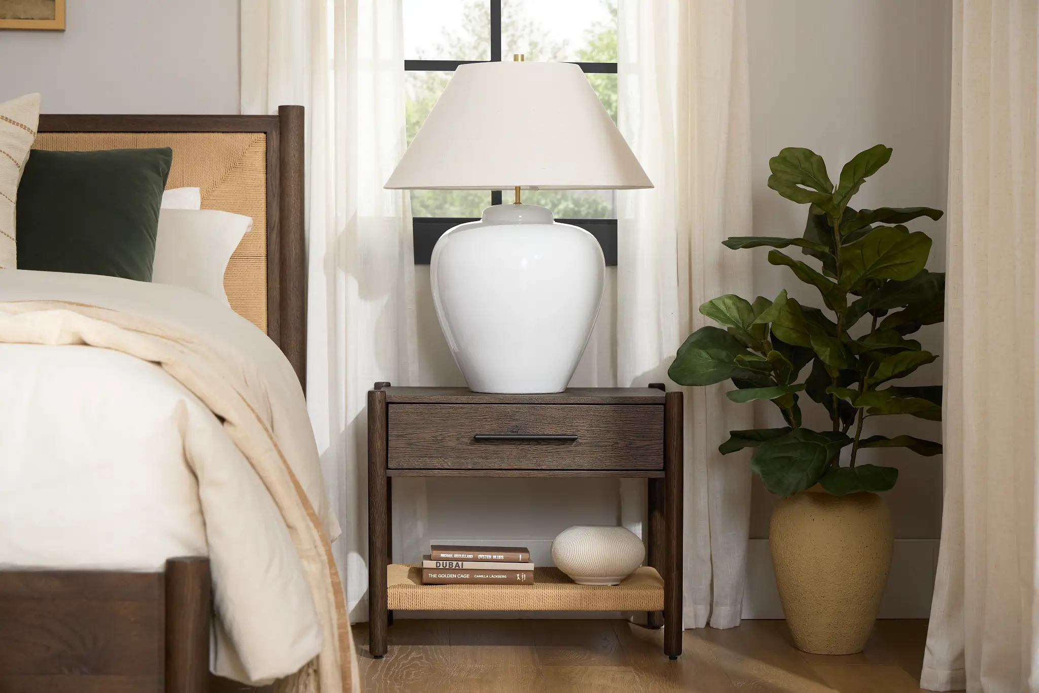 Santorini Dark Tone Woven Nightstand Santorini Dark Tone Woven Nightstand