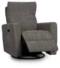 Rae Gray Fabric Power Swivel Glider Recliner