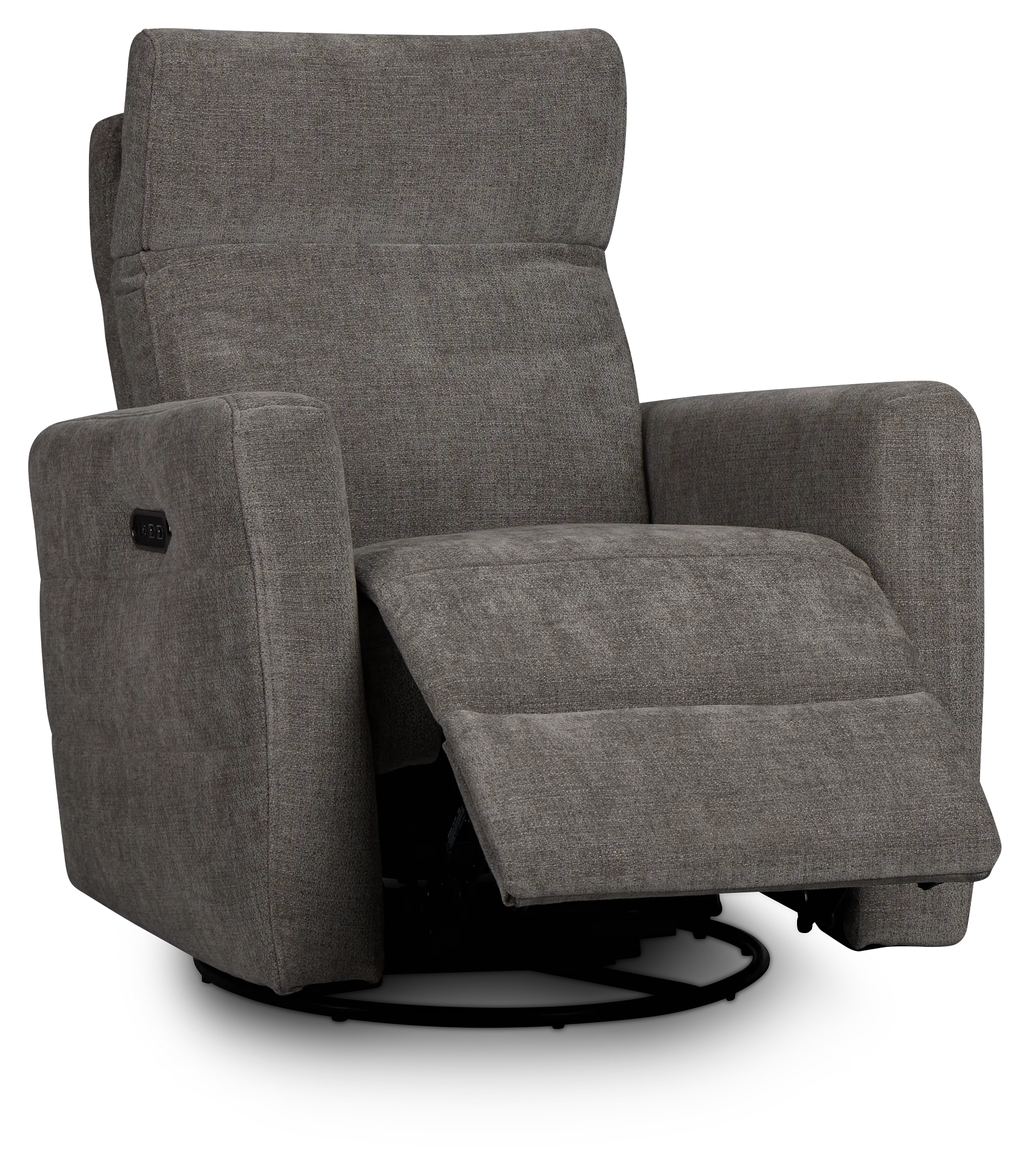 Rae Gray Fabric Power Swivel Glider Recliner