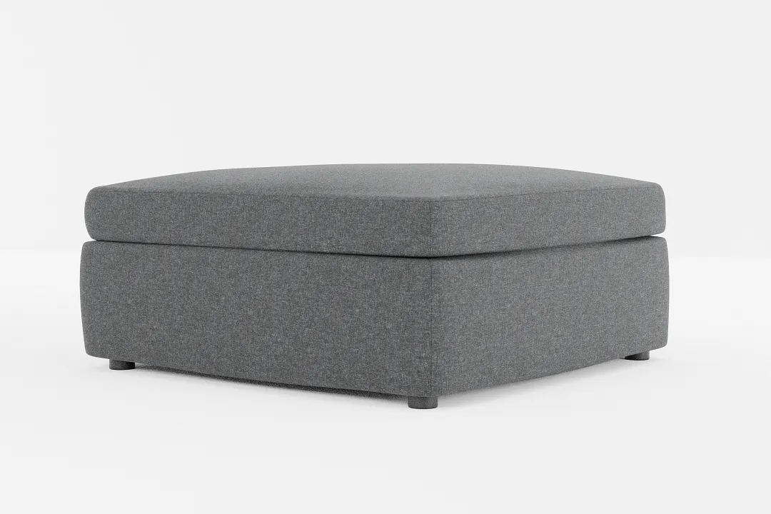 Destin Delray Dark Gray Fabric Cocktail Ottoman