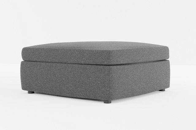 Destin Delray Dark Gray Fabric Cocktail Ottoman