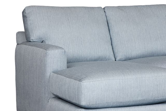 Rhodes Light Blue Fabric Medium Left Chaise Sectional