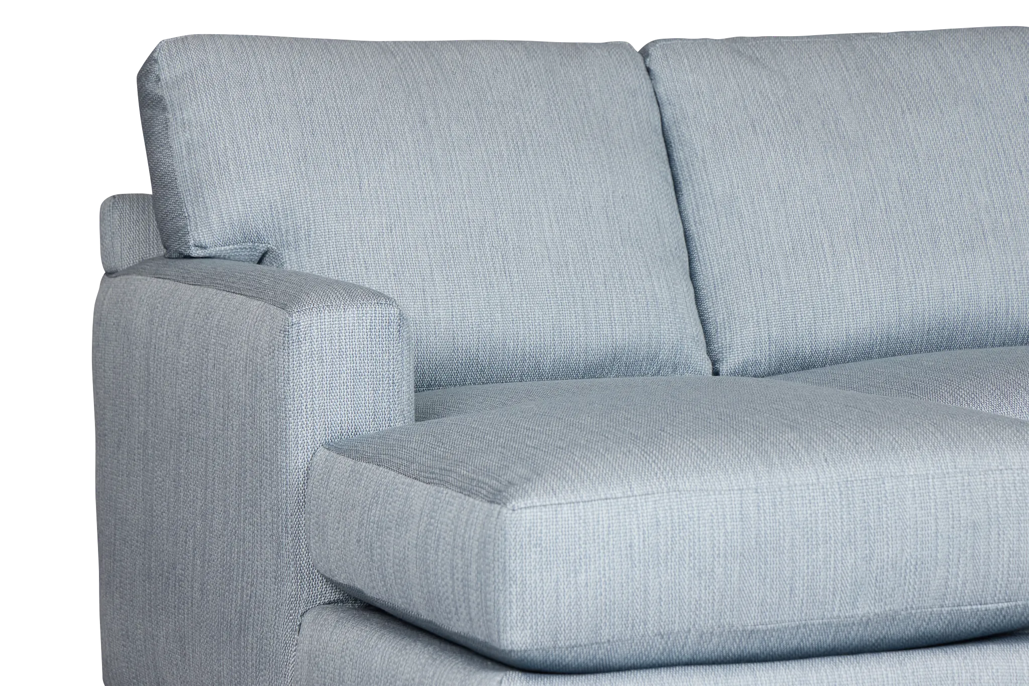 Rhodes Light Blue Fabric Medium Left Chaise Sectional