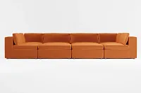 Destin Joya Orange Velvet 8-piece Pit Sectional