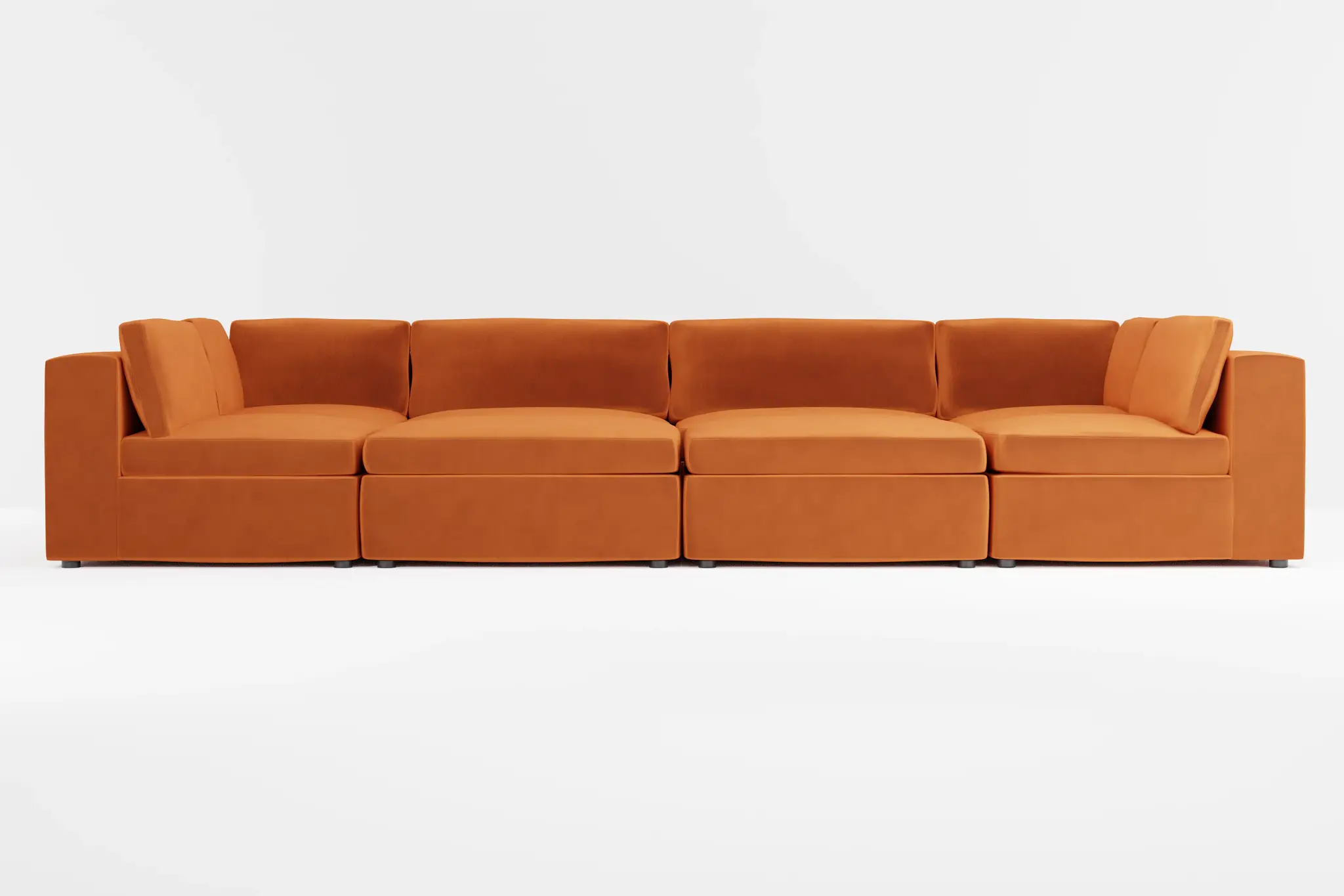Destin Joya Orange Velvet 8-piece Pit Sectional Destin Joya Orange Velvet 8-piece Pit Sectional