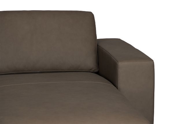 Kellan Dark Gray Leather Medium Right Chaise Sectional