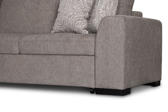 Blakely Gray Fabric Small Left Bumper Sleeper Sectional
