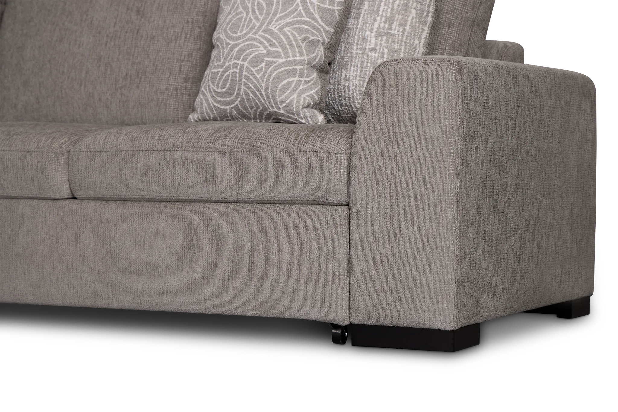 Blakely Gray Fabric Small Left Bumper Sleeper Sectional