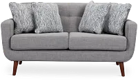 Raya Light Gray Fabric Loveseat