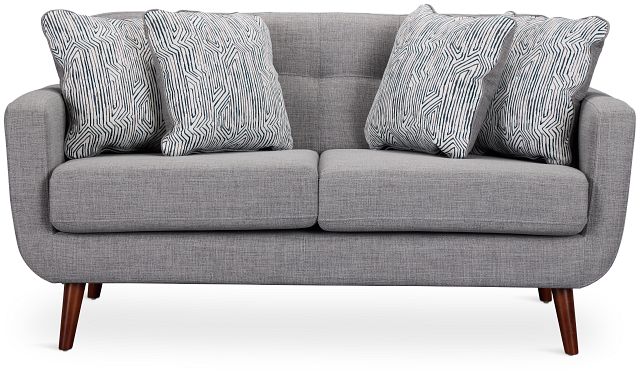 Raya Light Gray Fabric Loveseat