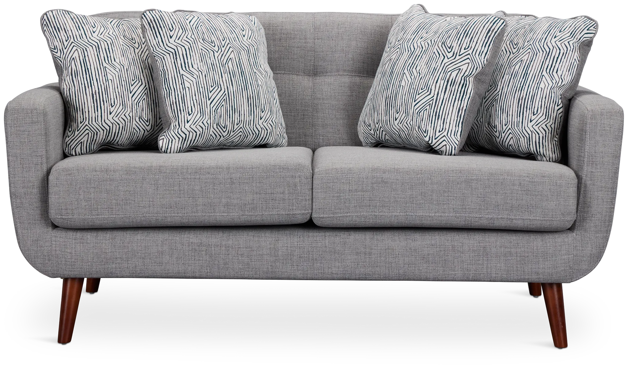 Raya Light Gray Fabric Loveseat