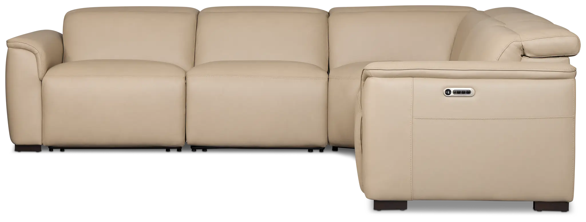 Flexsteel Brodie Taupe Lthr/vinyl Small Triple Power Reclining Two-arm Sectional Flexsteel Brodie Taupe Lthr/vinyl Small Triple Power Reclining Two-arm Sectional